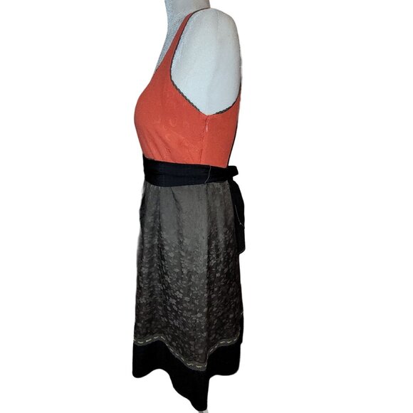 Moulinette Soeurs Womens Size 0 100% Silk Belted Imprint Dress Sleeveless Anthro - Picture 6 of 10